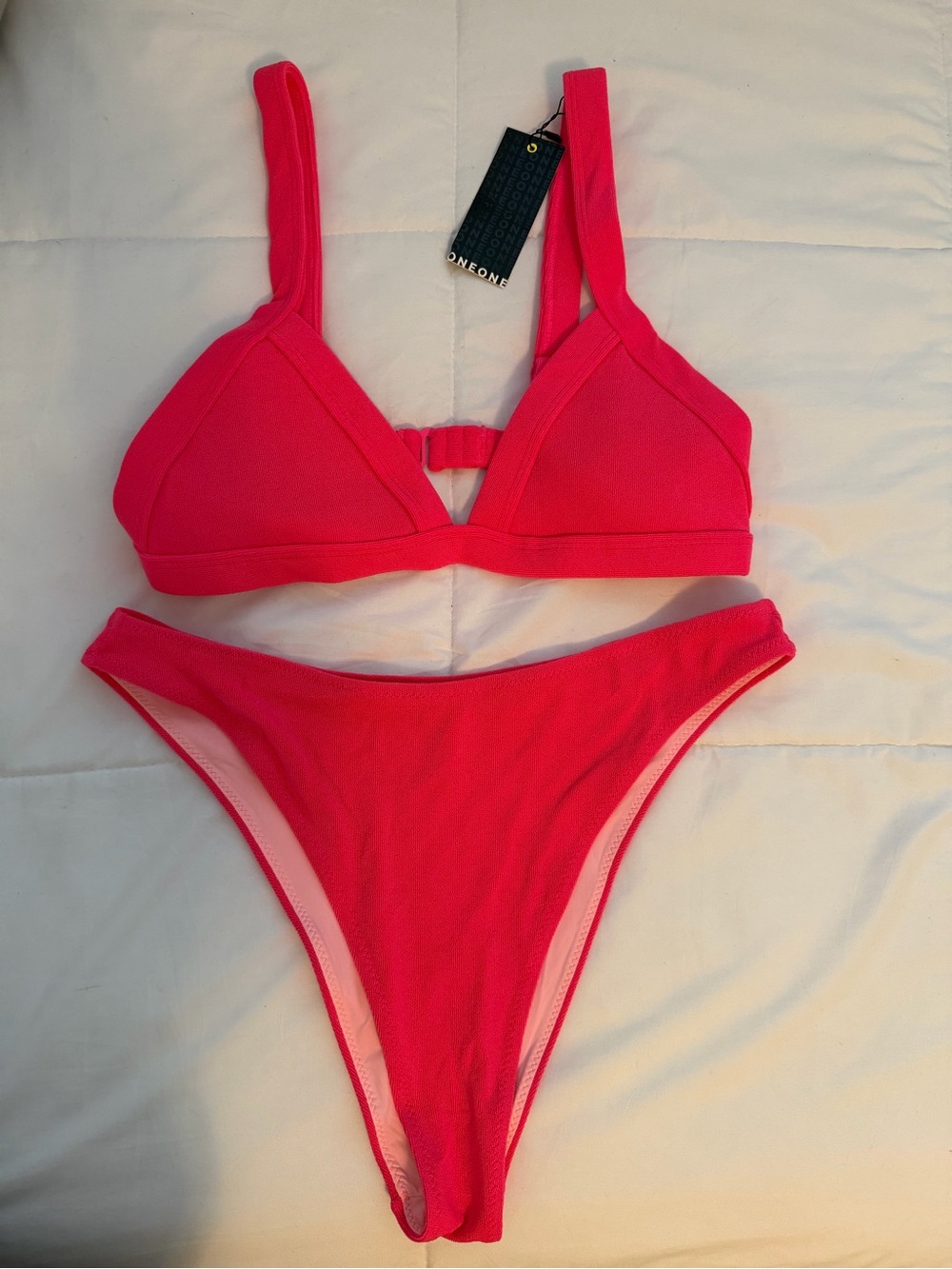 Women’s Hot Pink Triangle Bikini Set